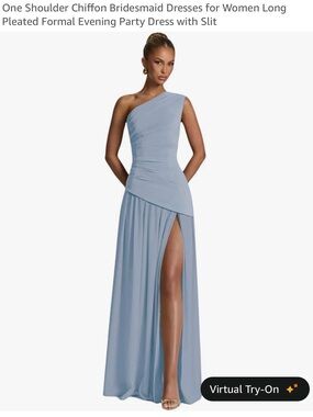 One-Shoulder Yellow Bridesmaid Dress with Thigh Slit